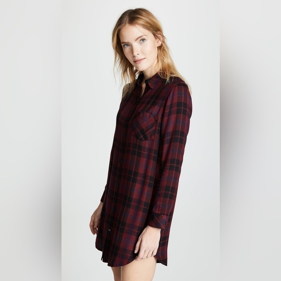 Rails Bianca Flannel Shirtdress in Red Black size XS - Picture 6 of 13